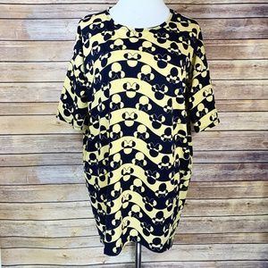 Lularoe Disney Minnie Mouse Blue Yellow Irma Tunic